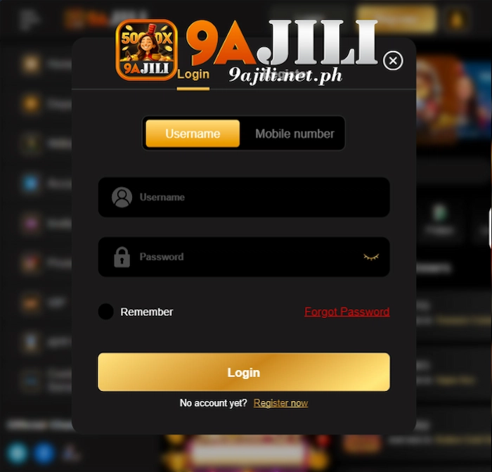 Fill in your account information in the login form.