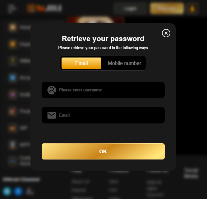 How to recover your password using email